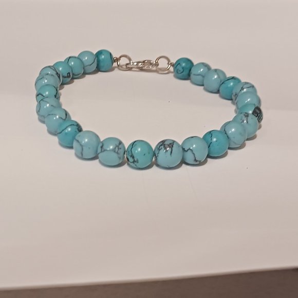 Vintage Hand Crafted Genuine Turquoise Beaded Bracelet - Picture 6 of 13